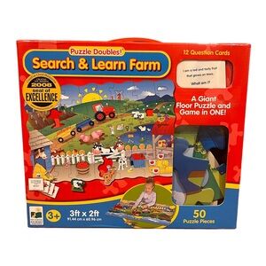 NEW 50 pcs Floor Puzzle & Game in One Search and Learn Farm